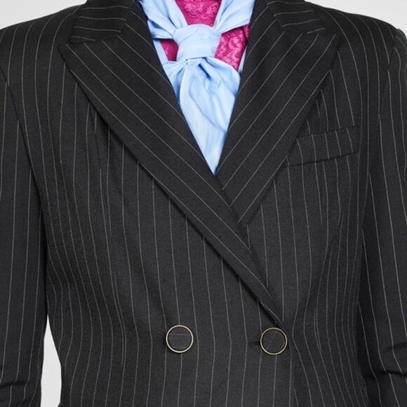 Zara Campaign Collection Special Edition Pinstripe Dress Jacket Coat, Size Small - Picture 2 of 11